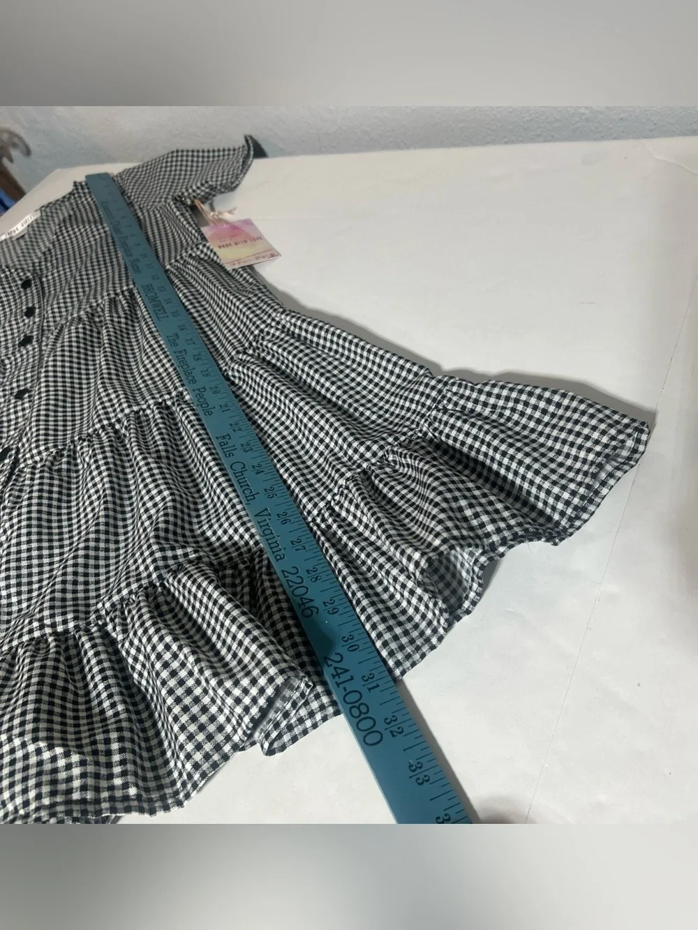 Japna Girls NWT Black & White Gingham Check Button-Down Tiered Dress Size 12